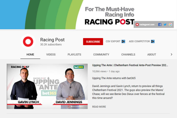 Racing Post YouTube Channel